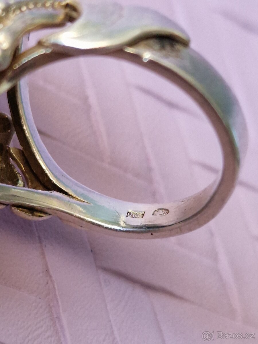 ⭐ KRÁSNÝ MASIVNÍ STŘÍBRNÝ PRSTEN 925/1000 ⭐ - 6