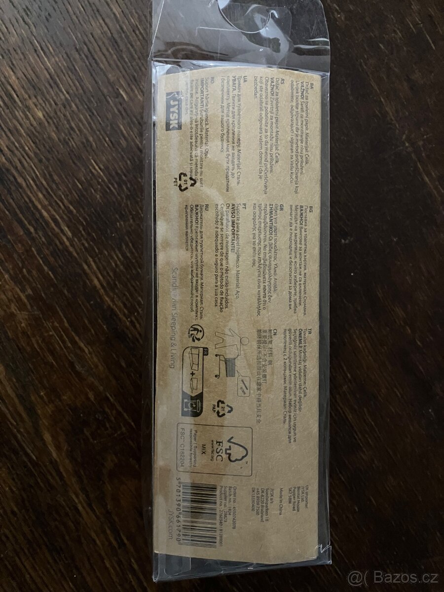 Nový kovový černý držák na toaletní papír JYSK - 6