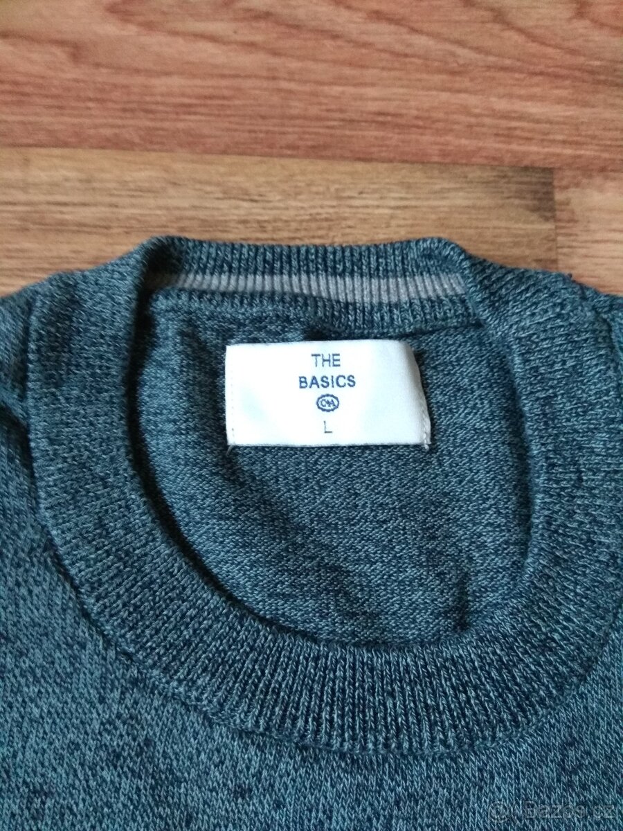 Nový pánský bavlněný svetr C&A - L, modro-šedý - 6