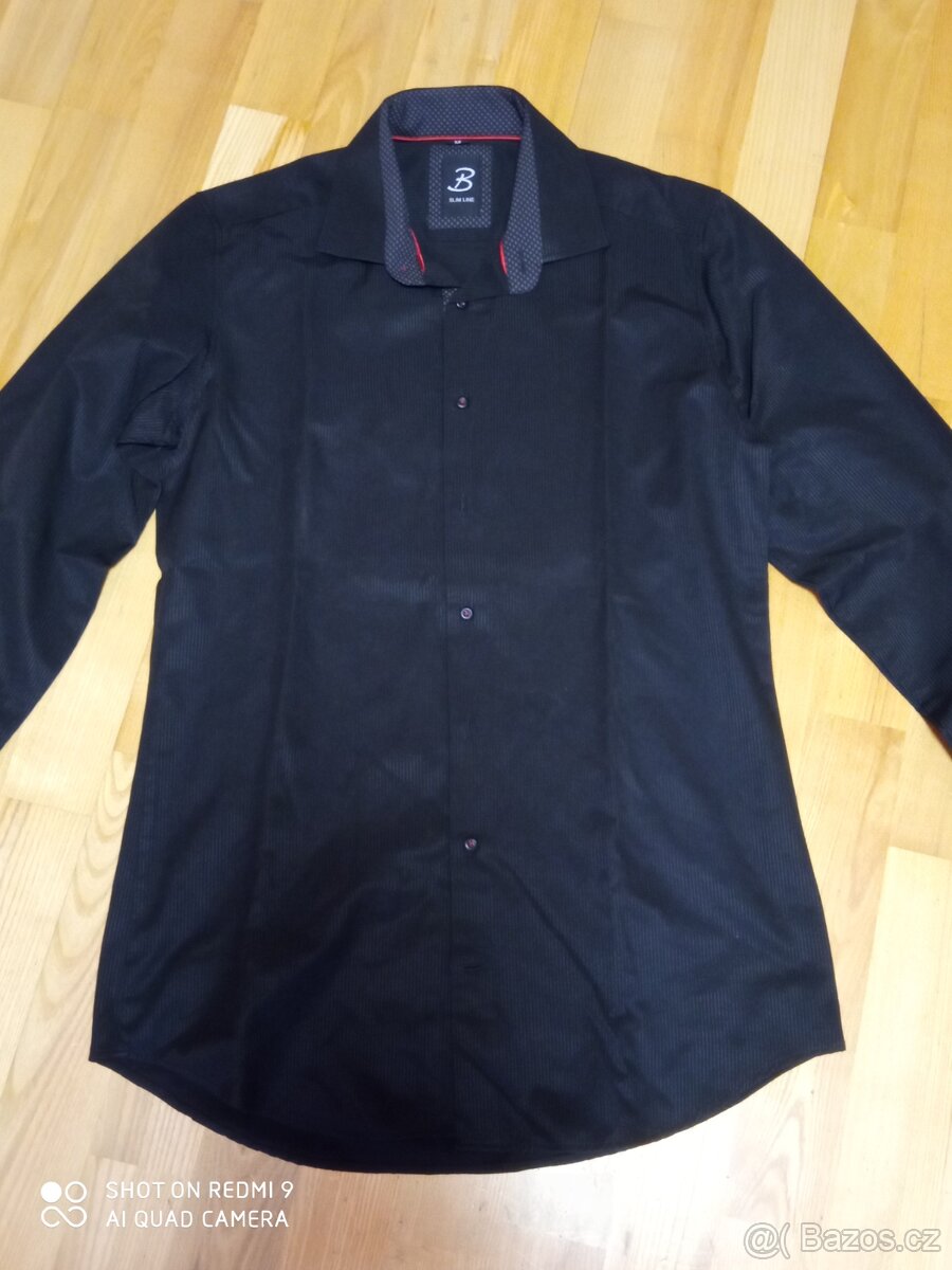 černá slim košile, vel.M - 6