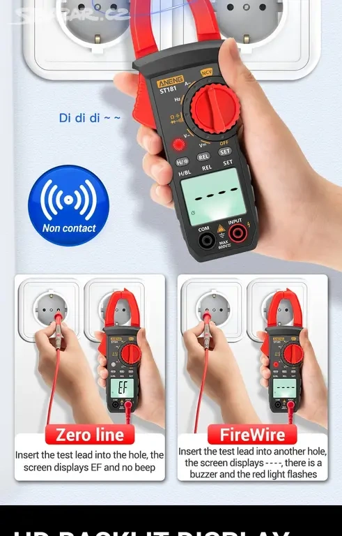 Klešťový multimetr ANENG ST 180. Nový - 6