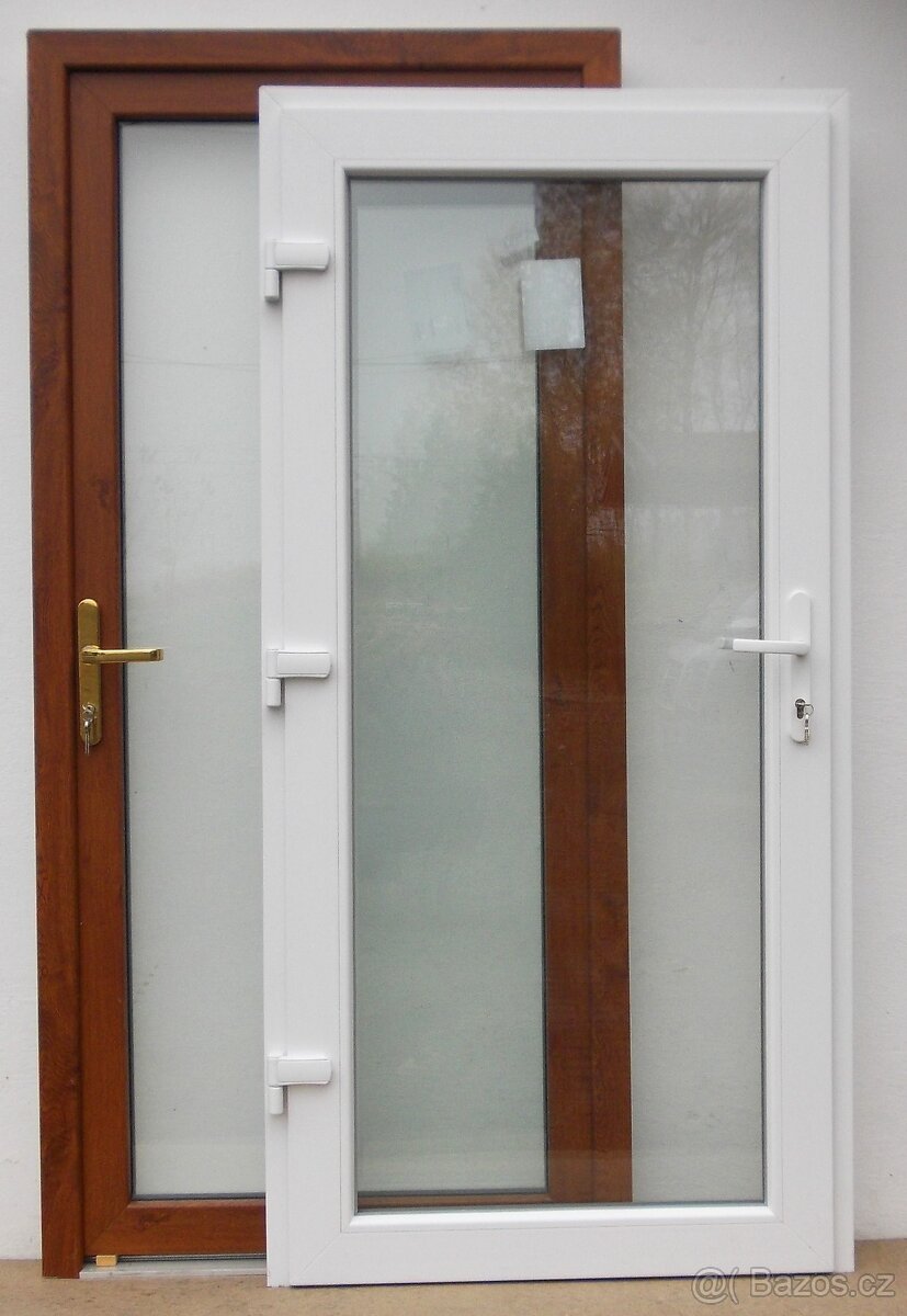 Dveře vchodové ořech. zlatý dub, antracit, mahagon, bílé . - 6