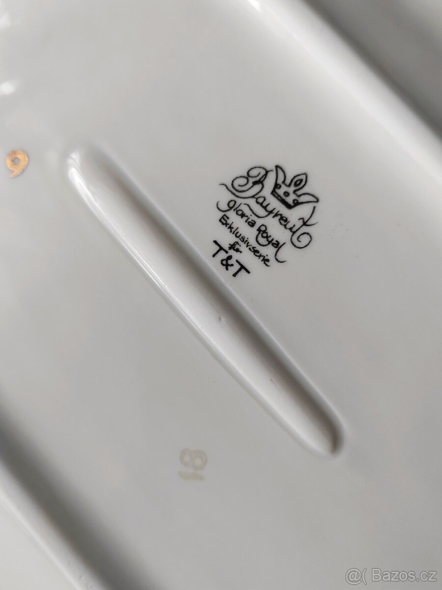 Nádherný porcelánový servírovací talíř Bayreut Gloria Royal - 6