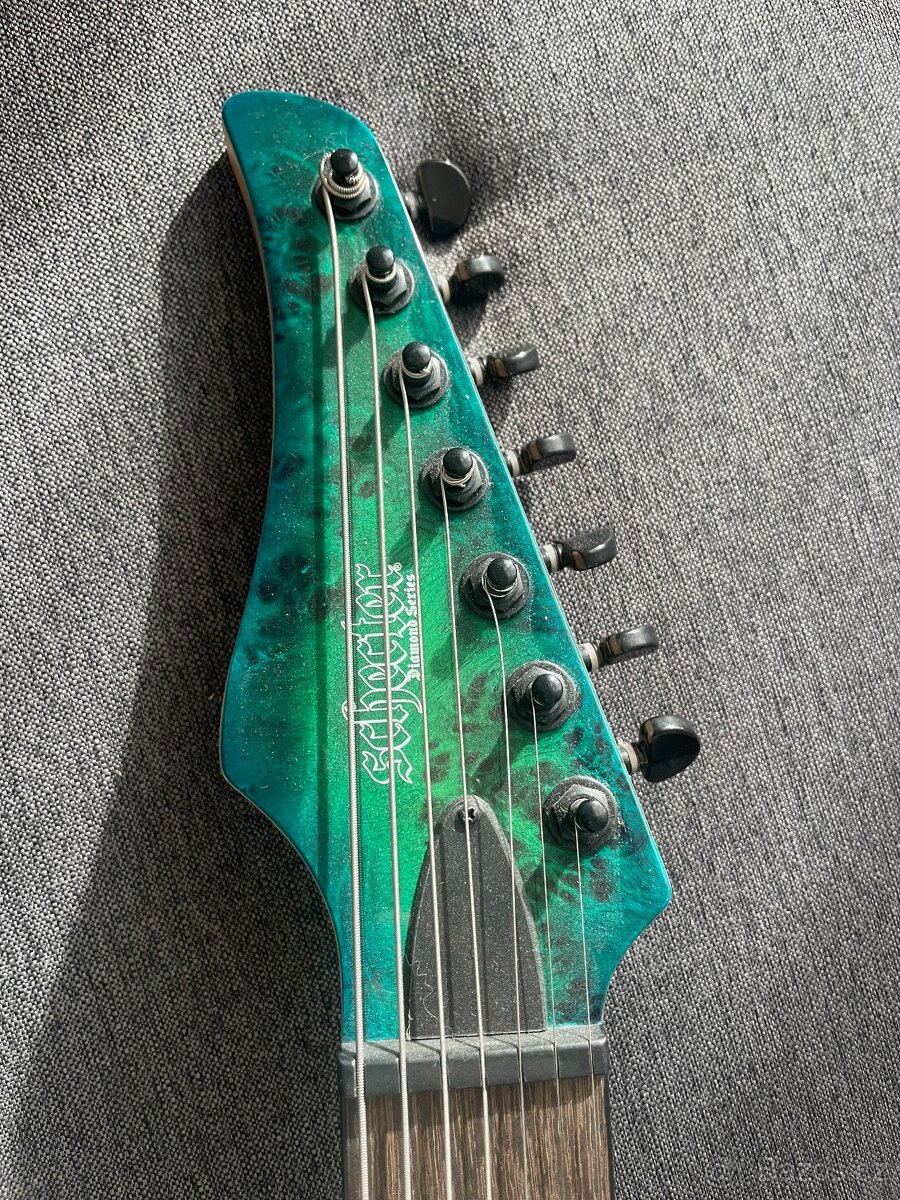 Schecter C-7 Pro 7 String, Aqua Burst - 6