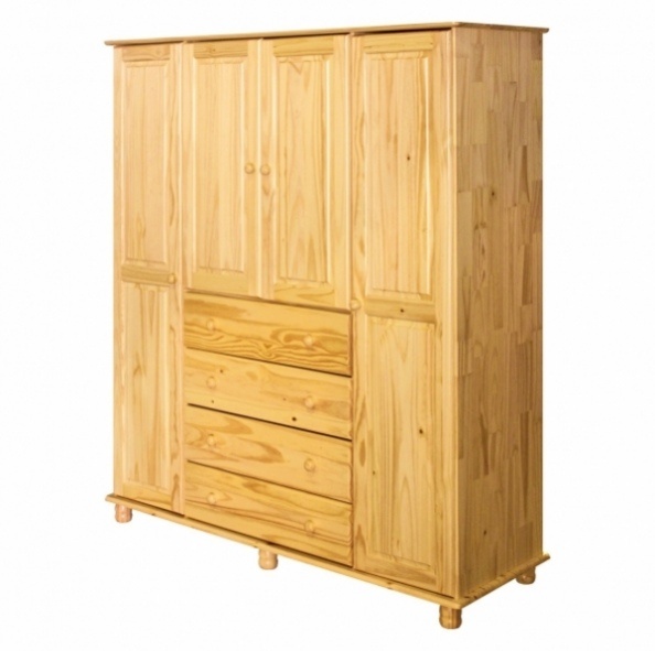 Dřevěná skříň 4dveřová 8852 lak - 6