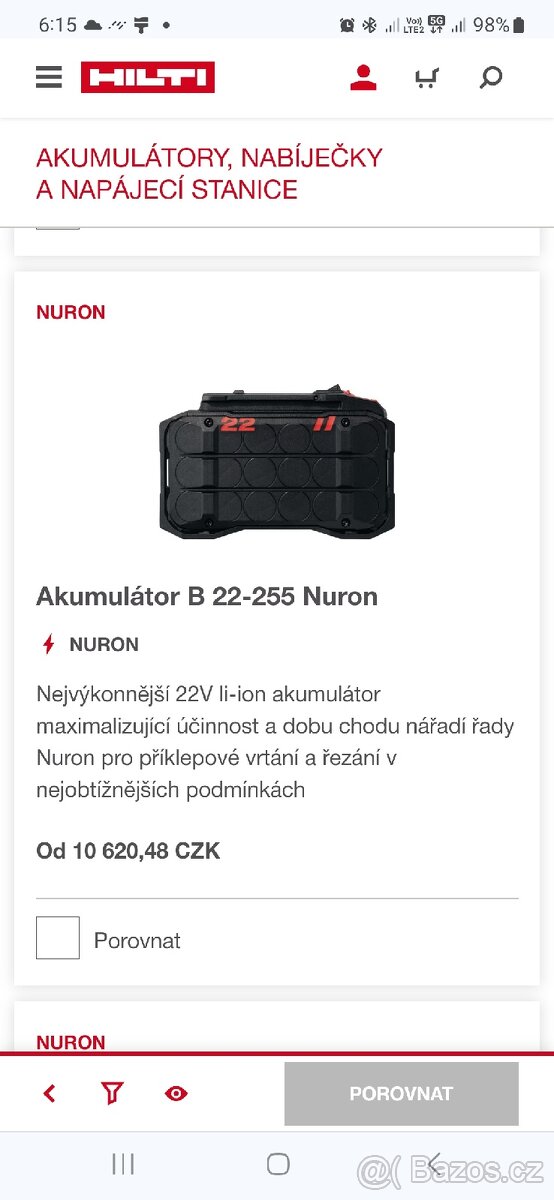 AKUMULÁTOR HILTI NURON B 22-55 , 85 , 170 NURON - 6