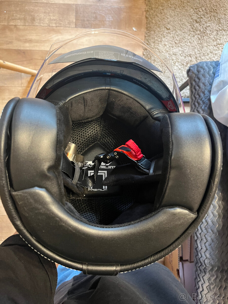 Helma na motorku NOX PREMIUM Heritage černá matná/kůže - 6