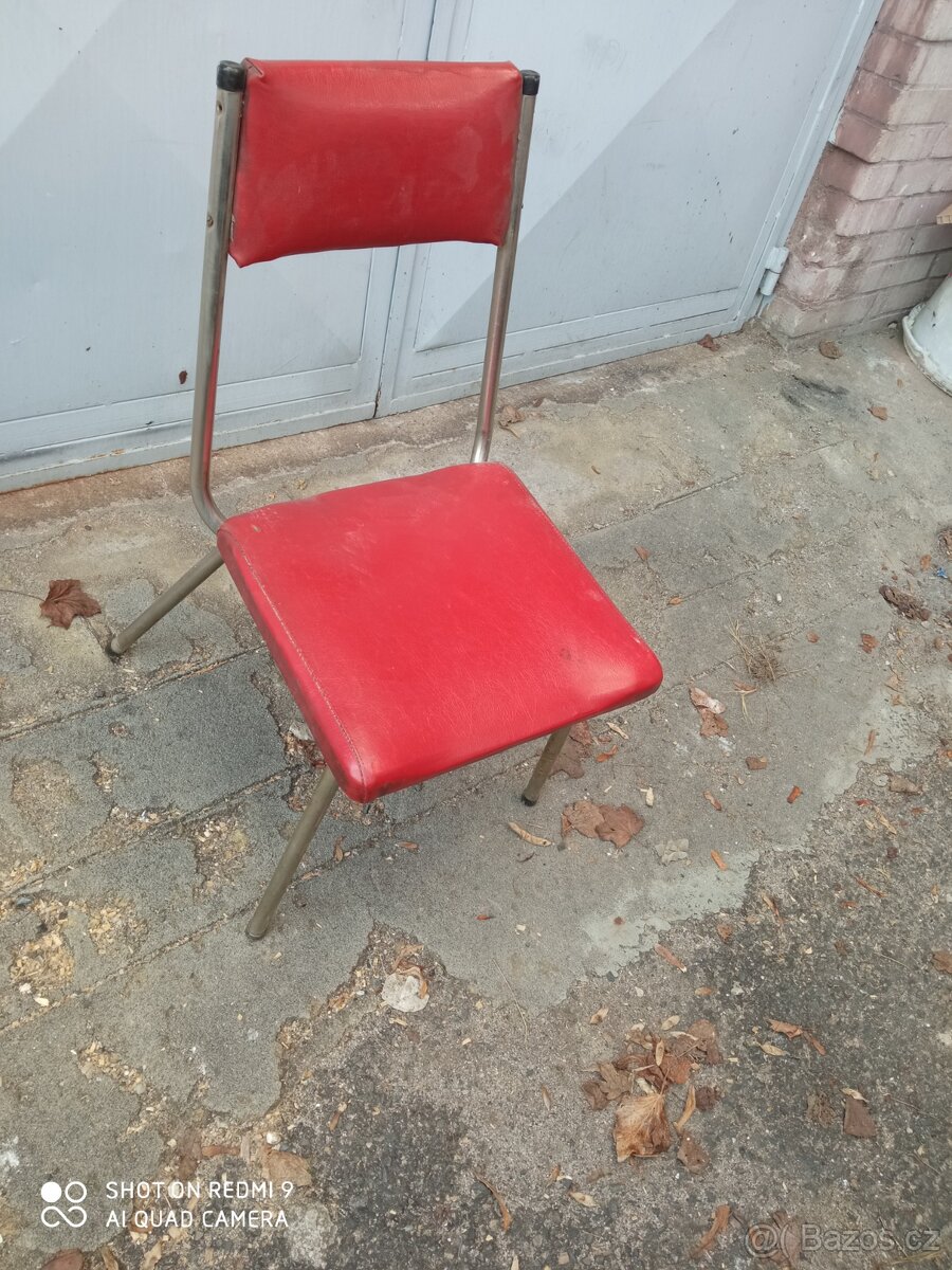 Židle chrom červená - 6