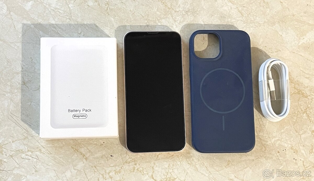 TOP STAV - Apple Iphone 13 128GB růžový baterie 100% - 6