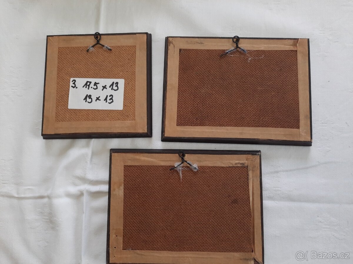 Obrazy krásné,velké,top stav 3 ks,malé malované sig.obrázky - 6