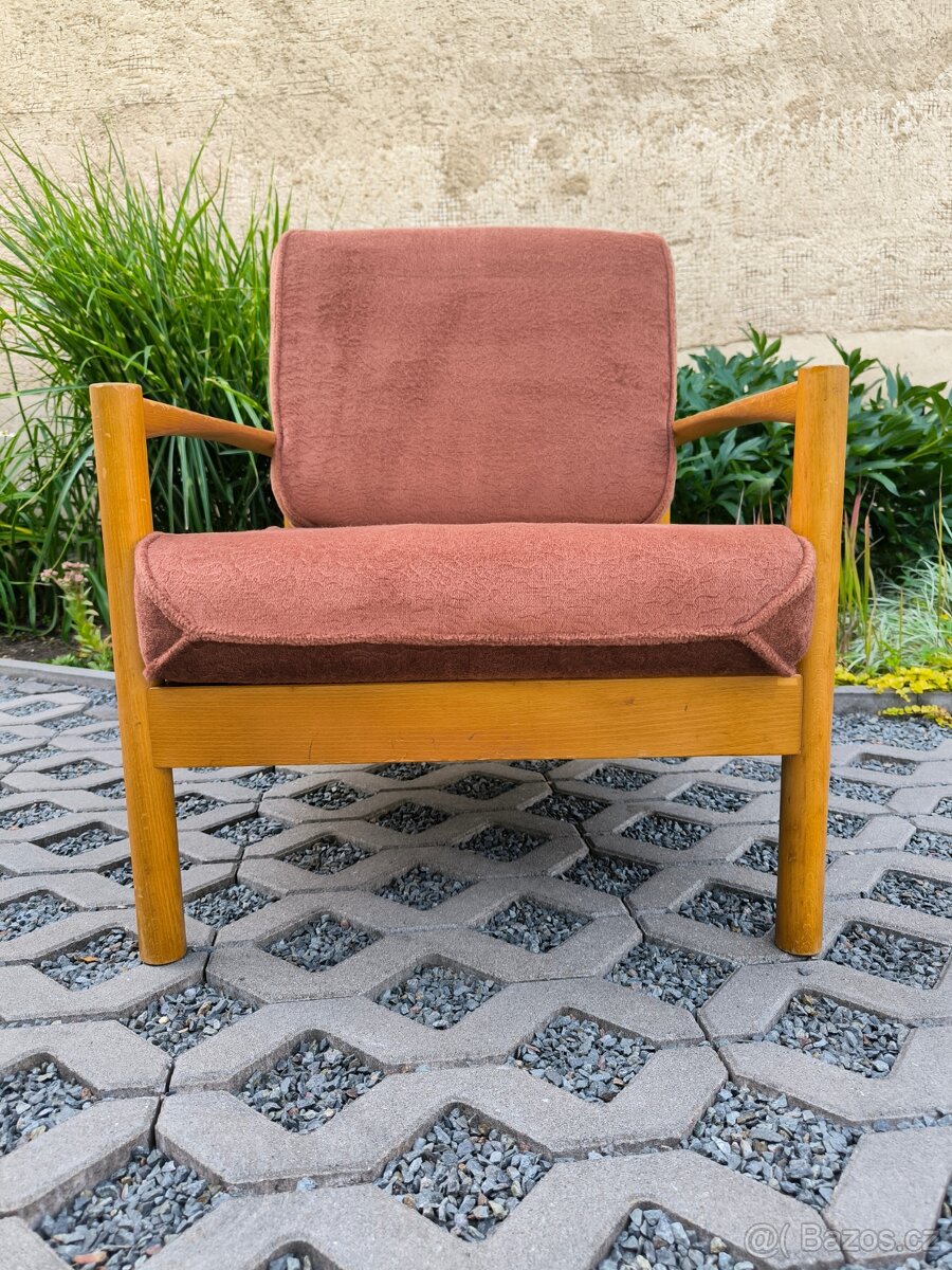 Retro dřevěné křeslo TON - Brusel 70. léta - 6