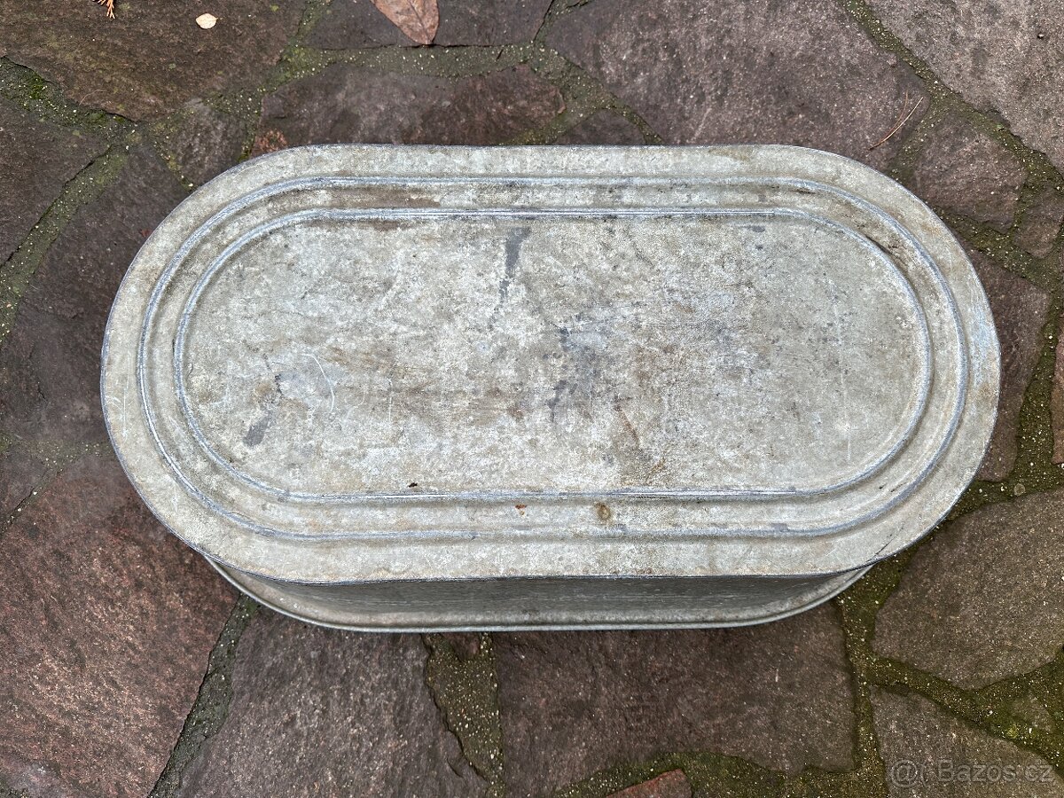 Malá pozinkovaná vanička v pěkném stavu. - 6