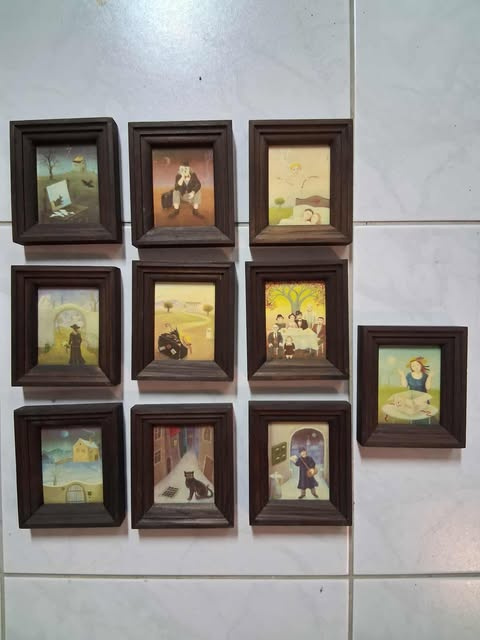 Dřevěné rámečky na obrázky + 1 ks fotoráměček plast - 6