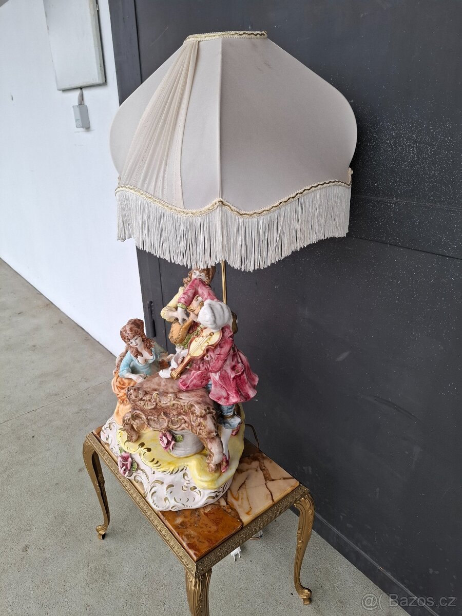 Starožitná porcelánová lampa Capodimonte - 6