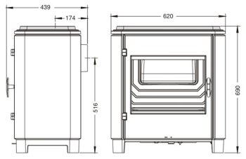 Litinová kamna - na dřevo/ brikety – FUNKČNÍ - 6