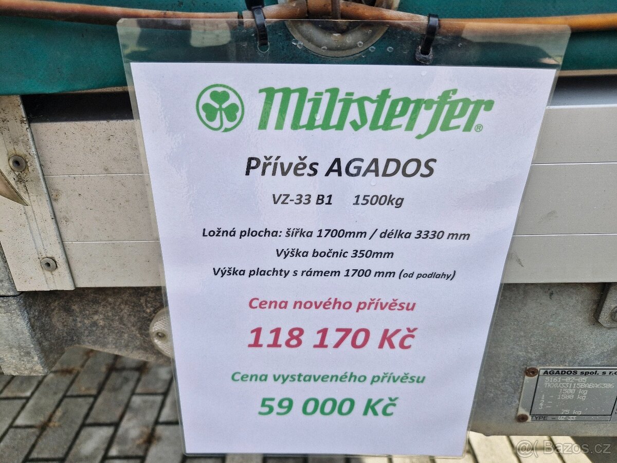 Přívěs AGADOS VZ 33 B1 1500 KG - 6