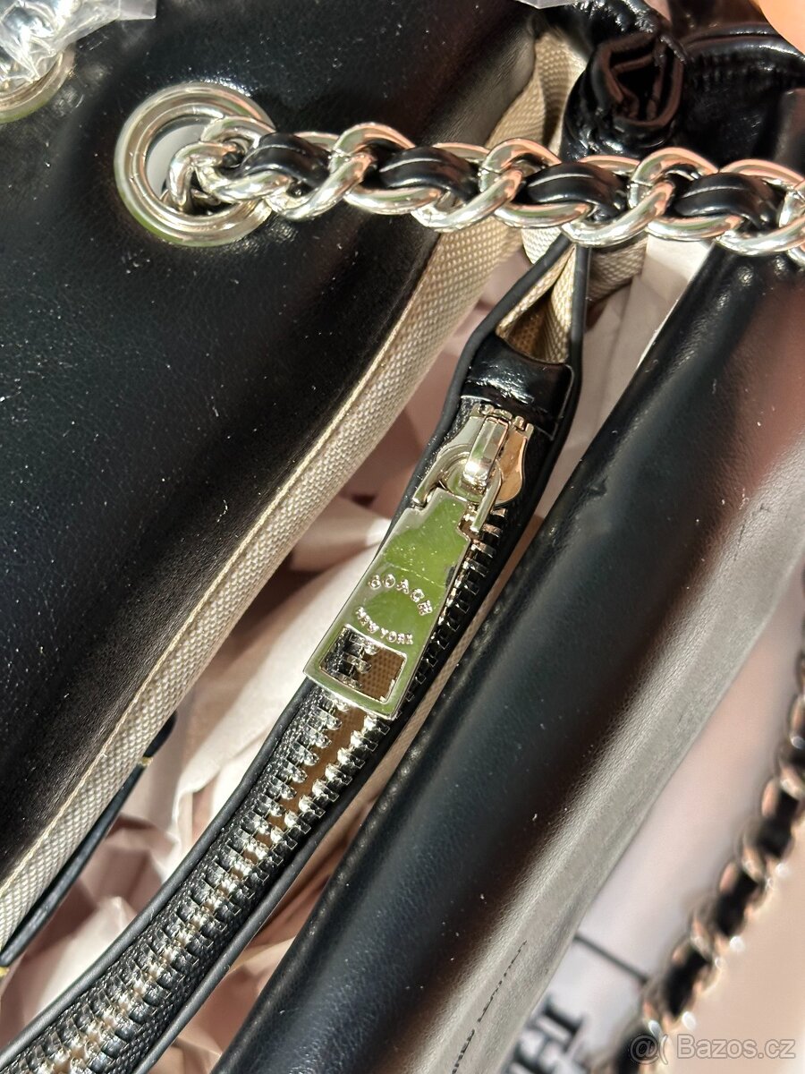 🖤 Exkluzivní prošívaná kožená kabelka Coach Tabby 26 s řetě - 6