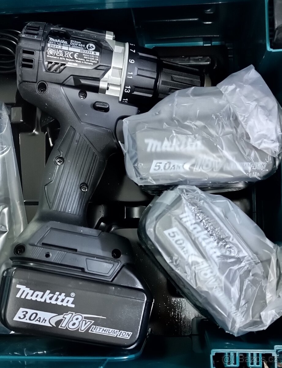 Makita DDF484BJX1 2x 5,0 Ah + 1x 3,0 Ah + nabíječka + kufr - 6