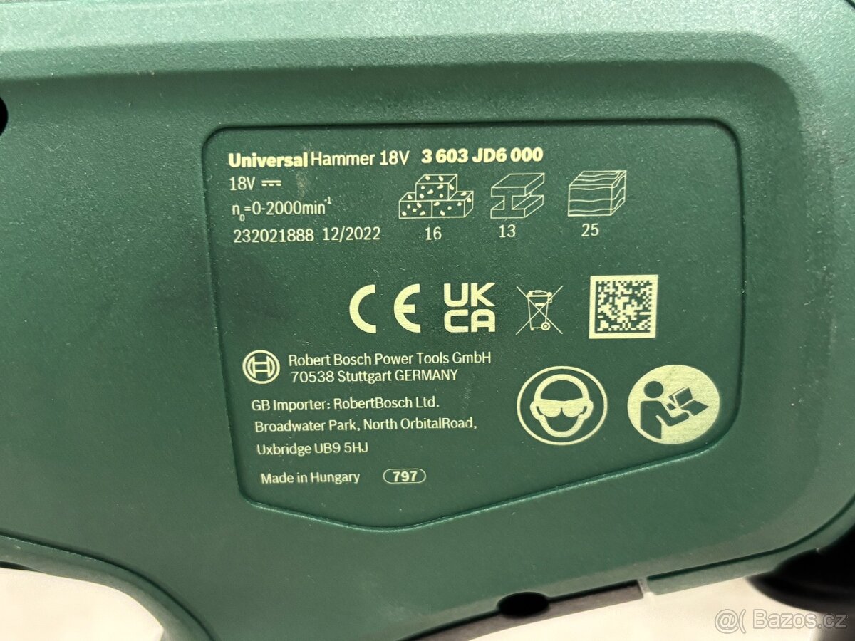 Aku vrtací kladivo Bosch UniversalHammer 18V - 6