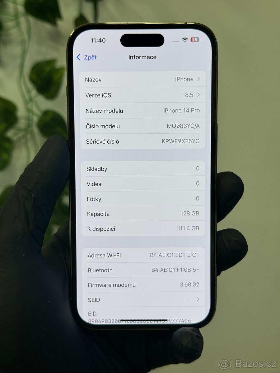 iPhone 14 Pro 128GB zlatý - 99% baterie, DPH - 6