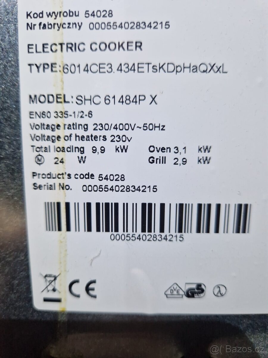 Sklokeramický sporák - 60cm široký - 6