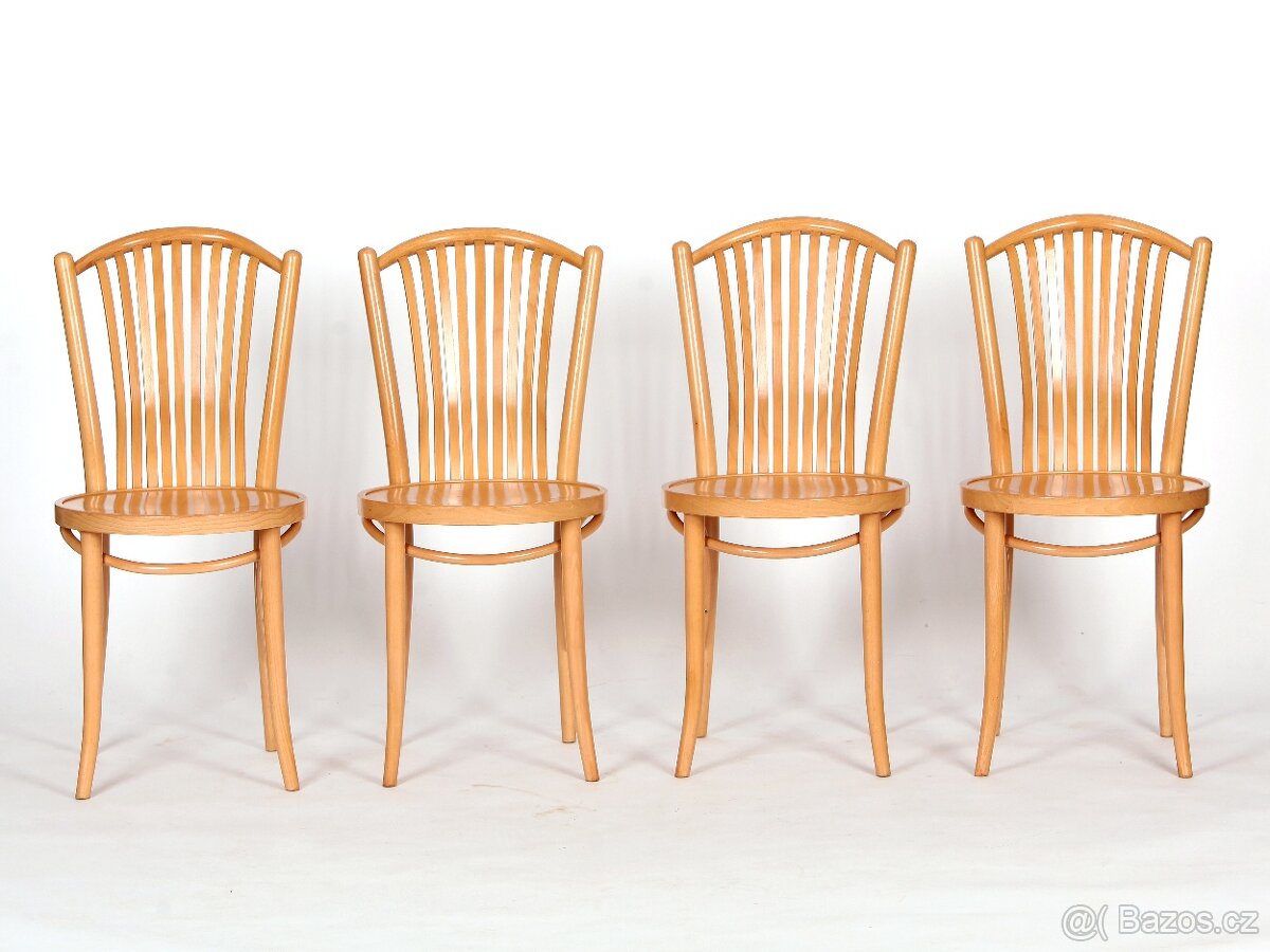 Kvalitní bukové židle TON, krásný stav, 4 kusy. - 6