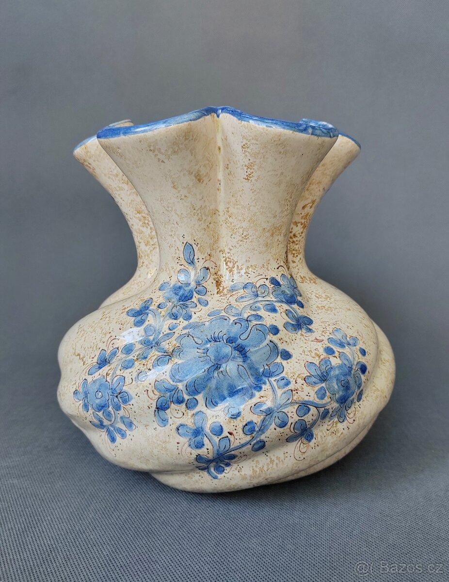 Italská keramická ručně malované váza z města Deruty - 6