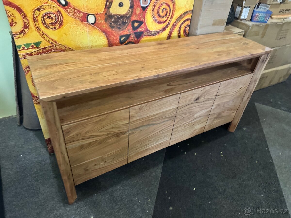 Krásná NOVÁ vysoká Komoda Assuan 173 cm dřevo Akát - 6