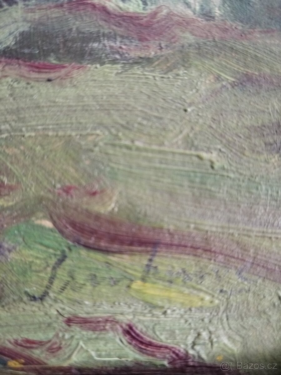 obraz LESNÍ MÝTINA, olej, sign. Trinkmoc - 6