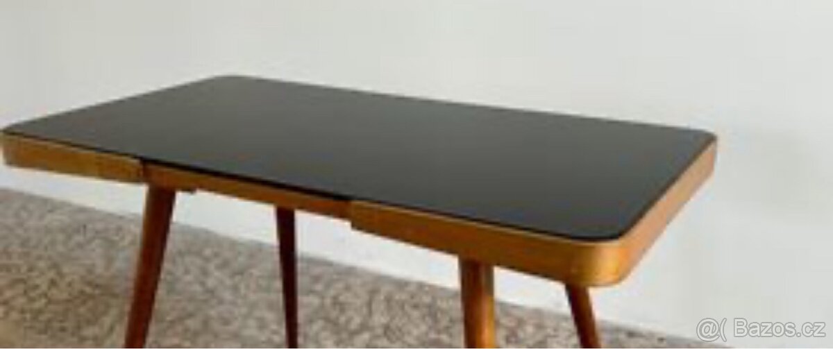 Opaxitová černá skleněná deska na konferenční stůl - 6