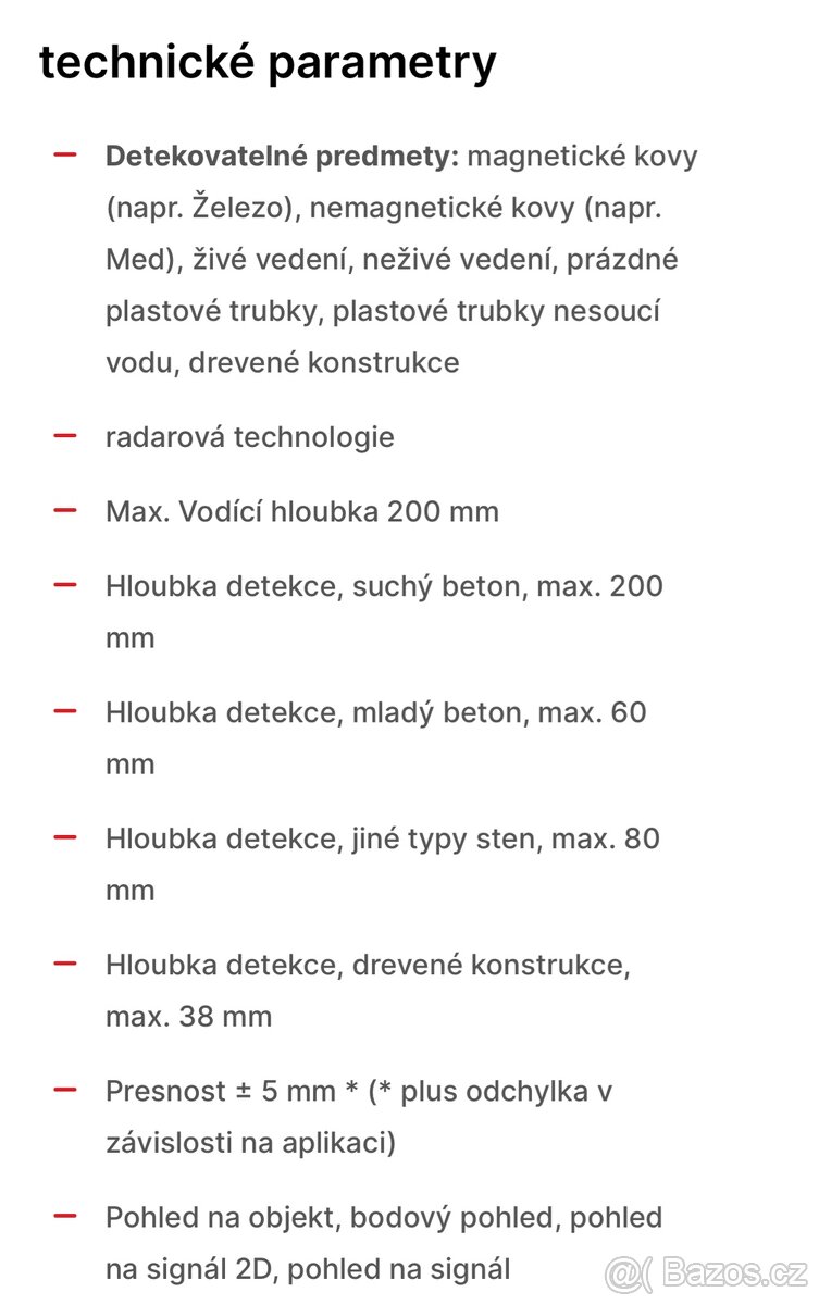 Prodám nový uni. detektor Bosch Wallscanner D-TECT 200 C - 6