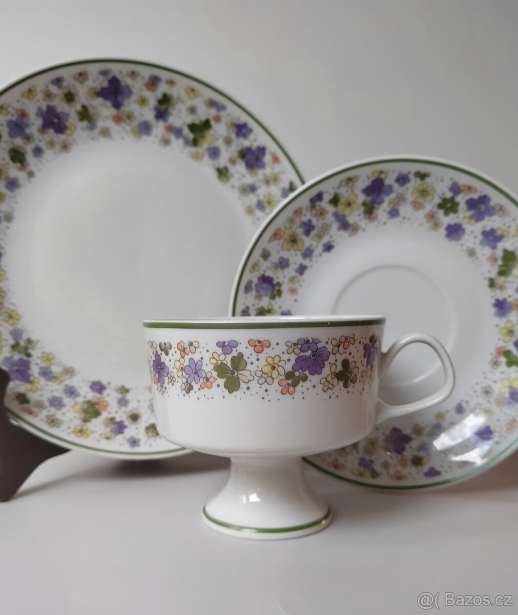 Krásná porcelánová čajová sada/trio Lichte Porzellan - 6