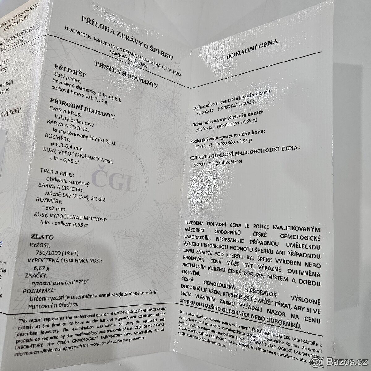 Zlatý (18k.) prsten s diamanty - 6