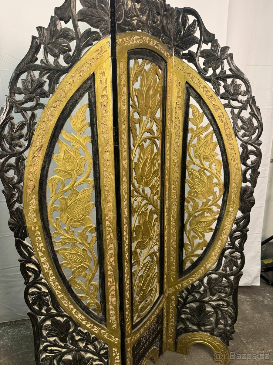 Orientální vyřezávaný paraván (137015) - 6