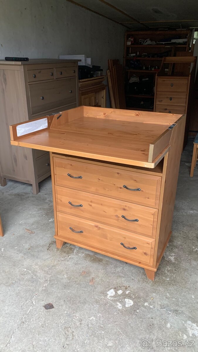 Ikea komoda knihovna přebalovací pult antik Leksvik Hemnes - 6