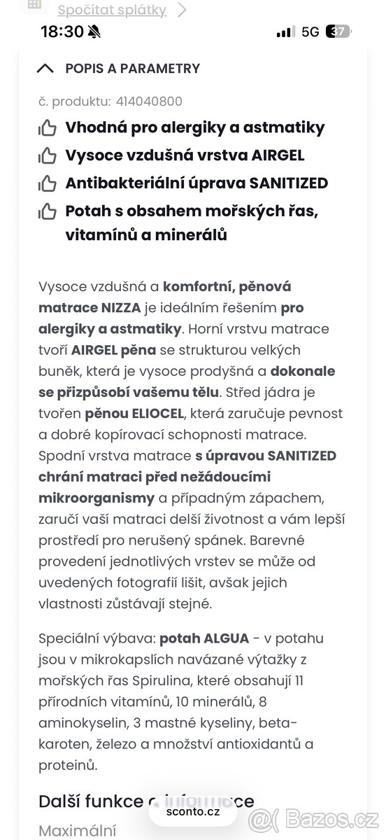 Matrace NIZZA 90x200 cm - 6