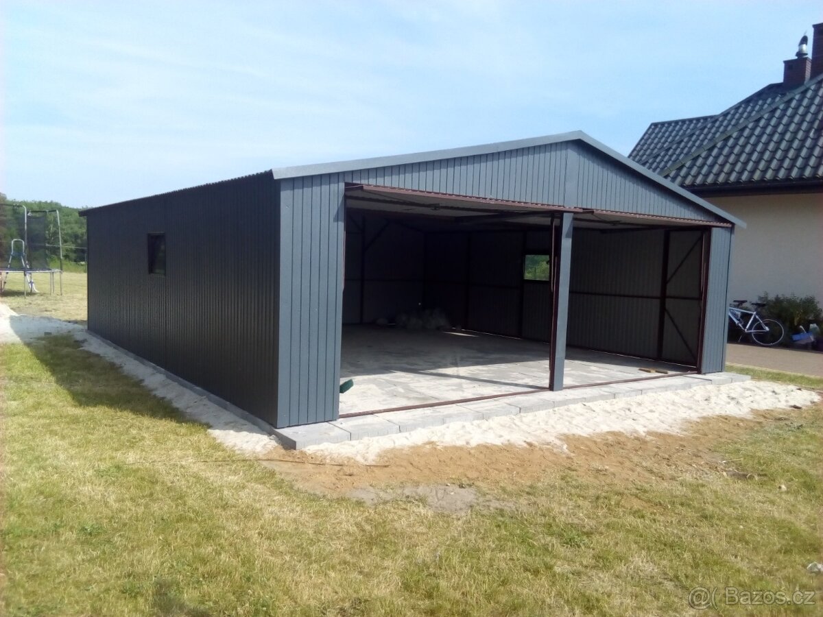 Plechová garáž 7x6m - 6