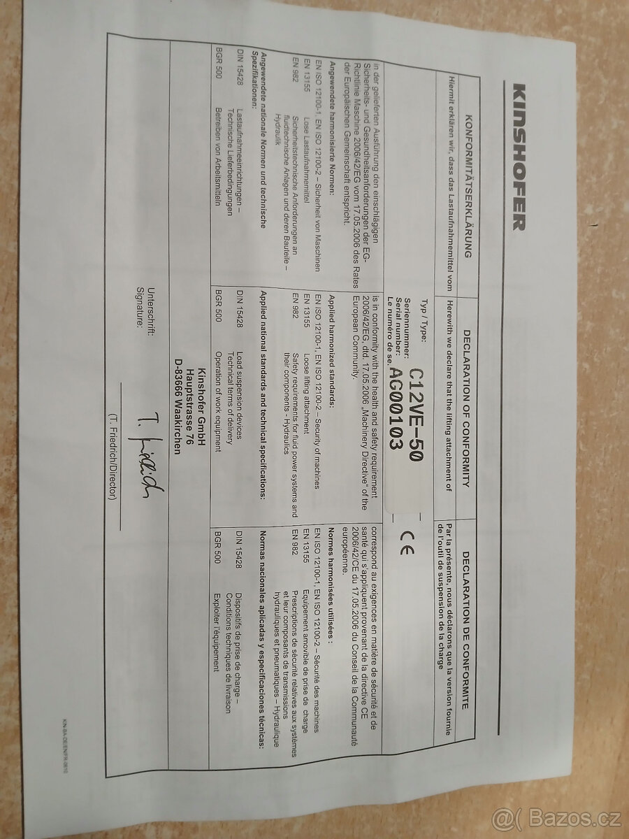 DRAPÁK KINSHOFER C12VE-50 - 6