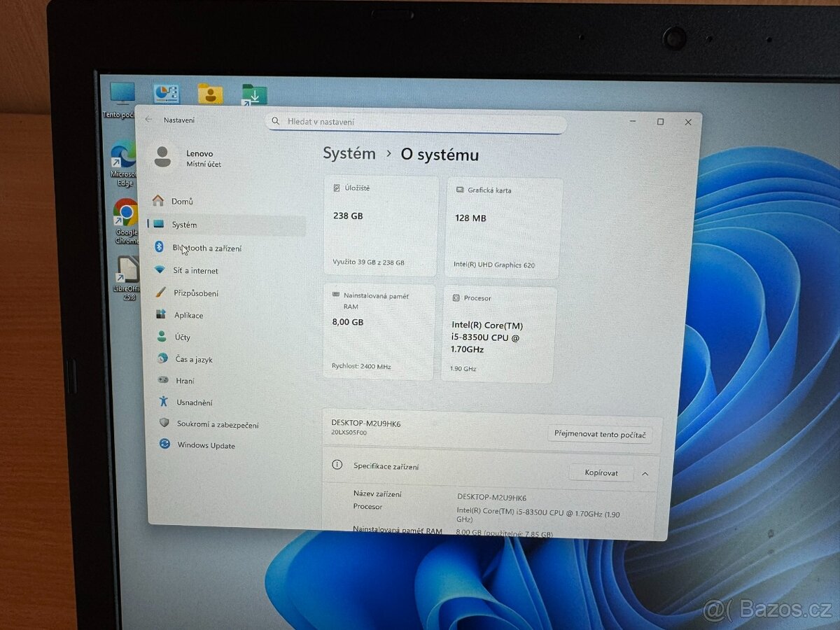 Notebook Lenovo ThinkPad L580, 256GB,8GB, Windows 11, záruka - 6