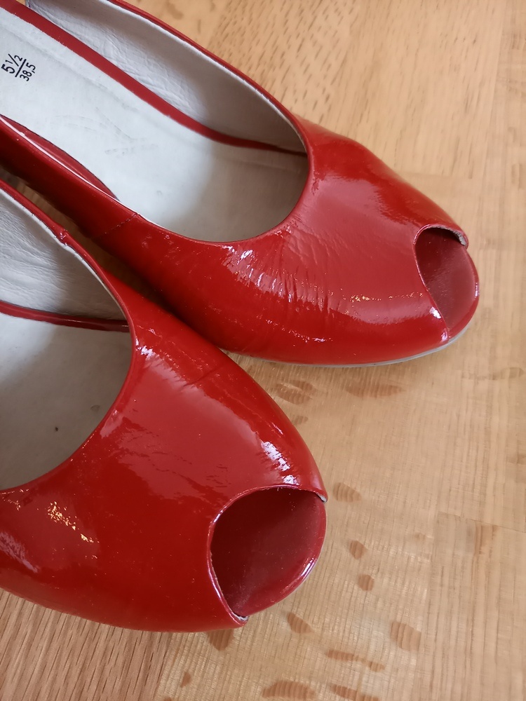 Červené sandály kožené 38,5 - 6
