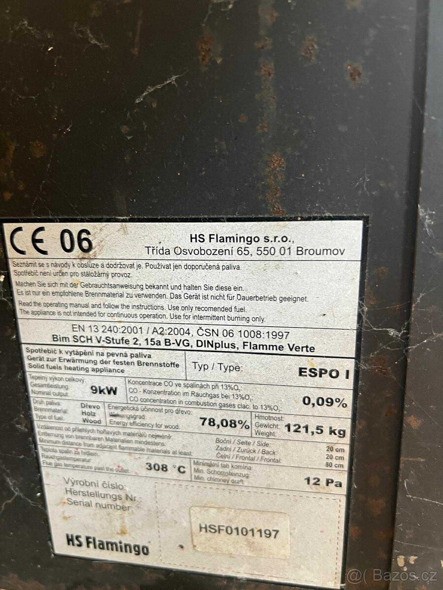 HS flamingo espo 1 krbový kamna - 6