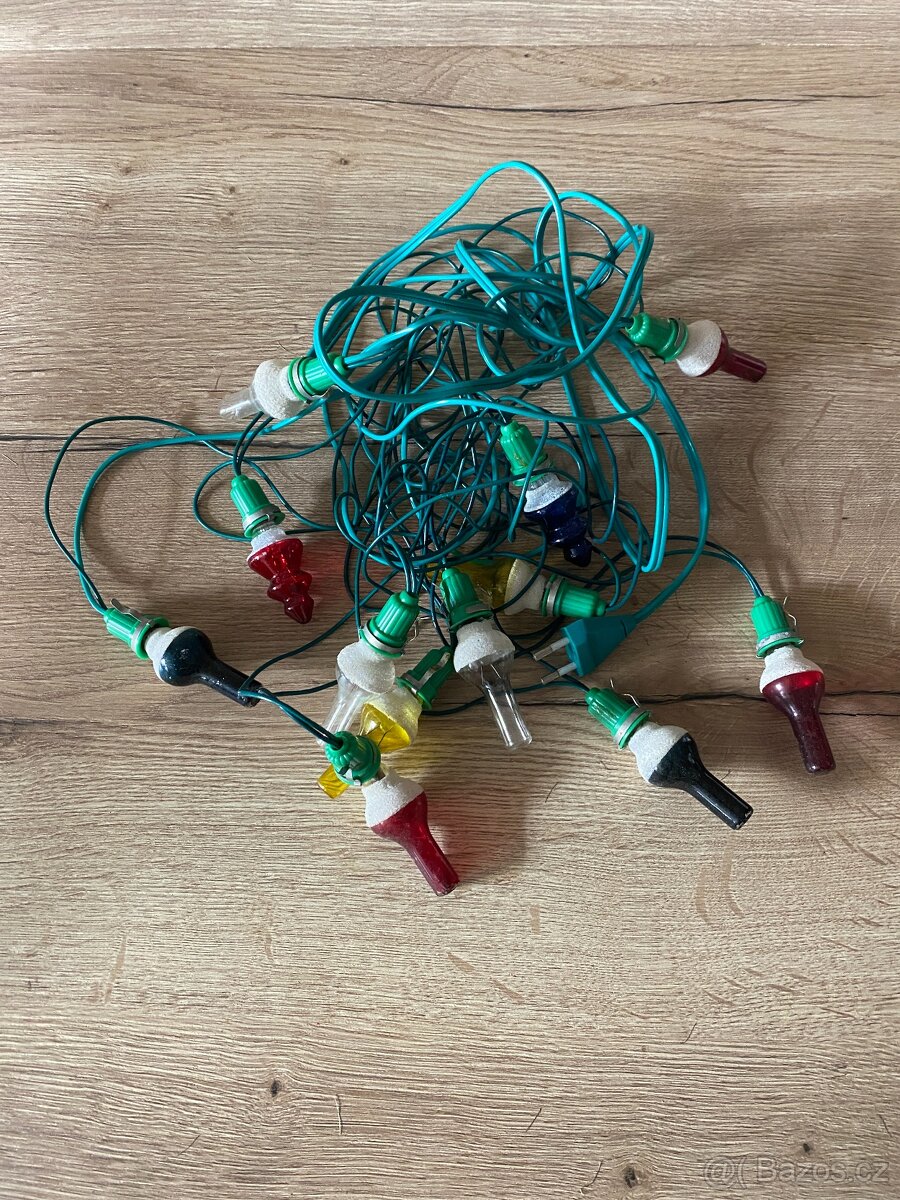 staré vánoční ozdoby světýlka osvětlení vánoční stromeček - 6