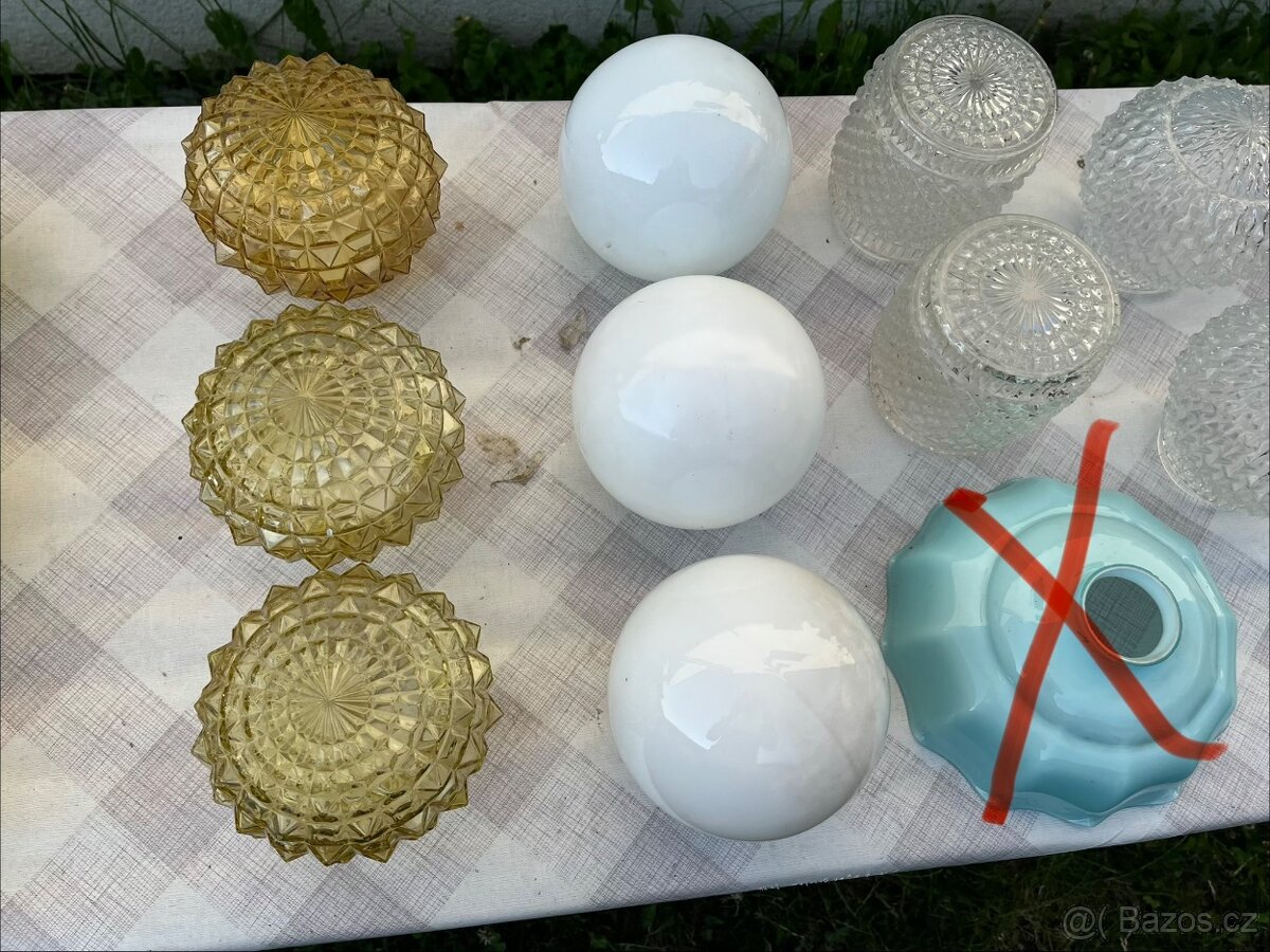 Skleněná stínítka na lustr retro - 6