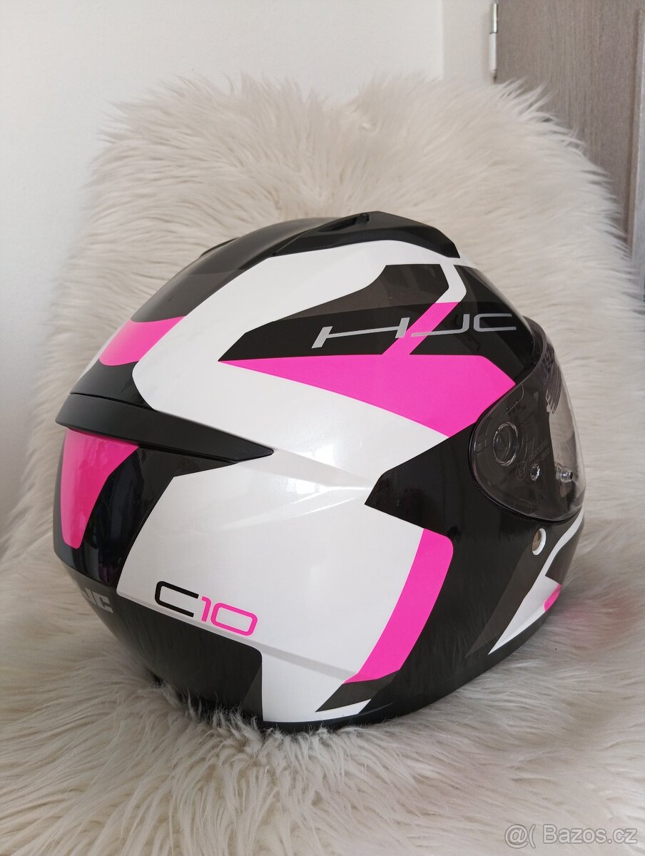 Integrální přilba na motorku HJC C10 Tins MC8 černo-šedo-růž - 6