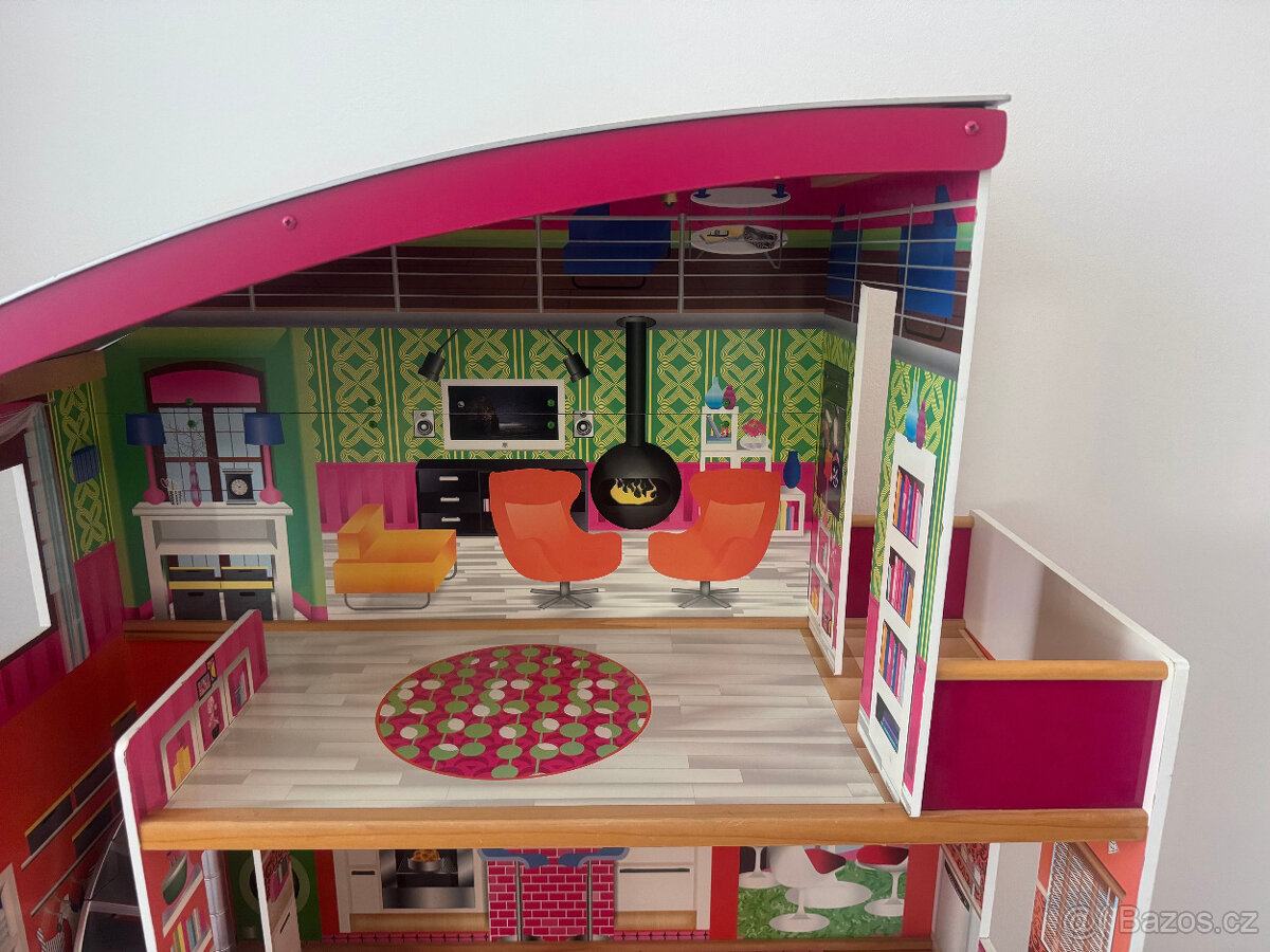 Barbie Dům snů velký dřevěný + nábytek - 6