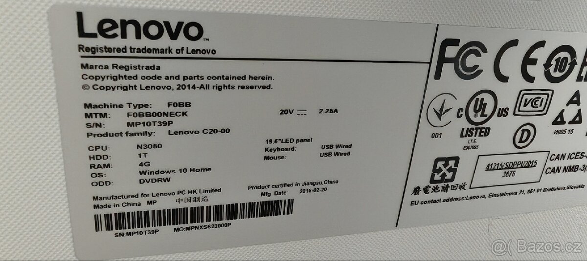 Lenovo PC All in one AIO 4gb 1tb - 6