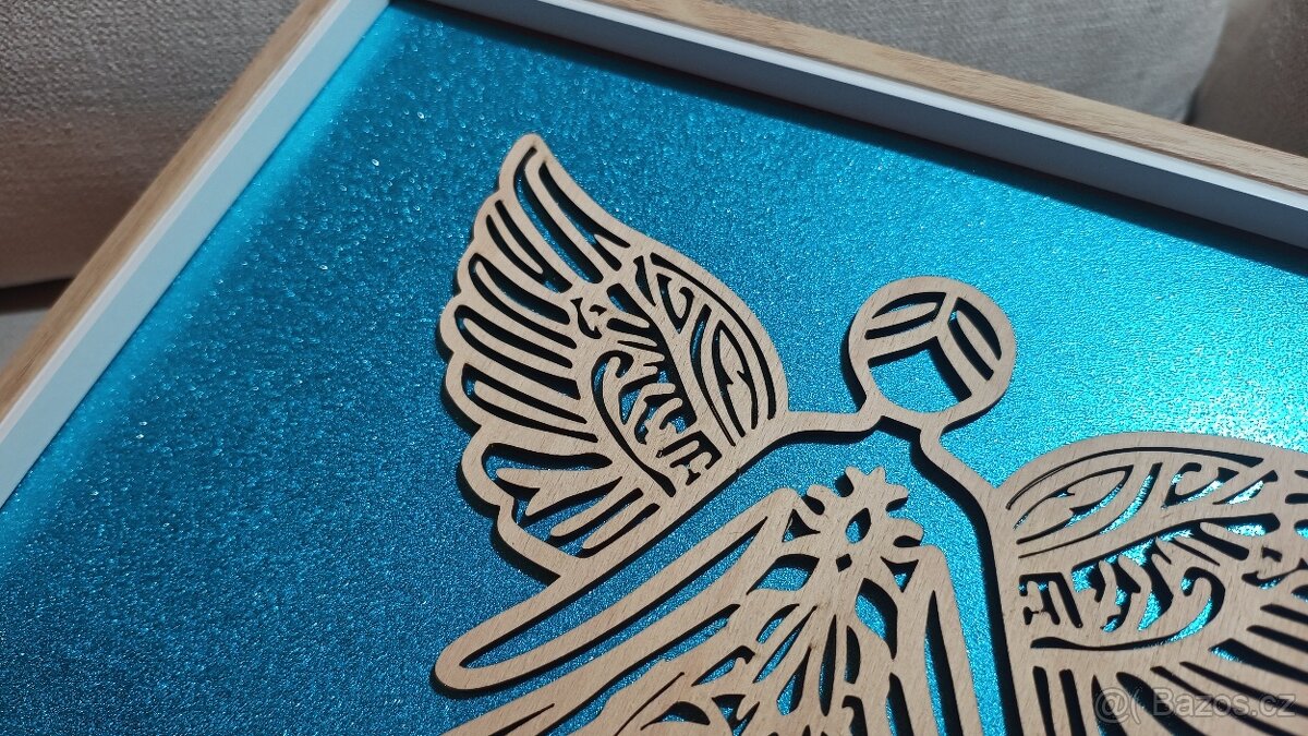 OBRAZ ANDĚLÉ S LÁSKOU 30X40 CM-MODRÁ - 6