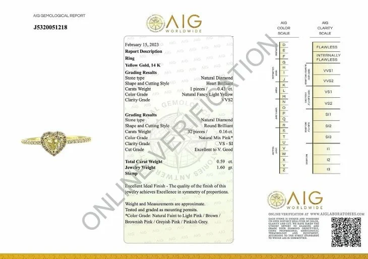 Krásný 14K prsten s diamanty 0,59ct - certifikát AIG - 6