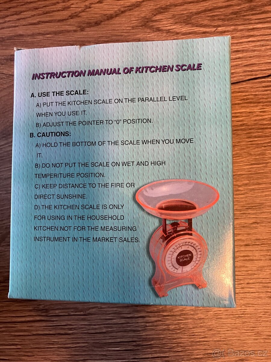 KUCHYŇSKÁ VÁHA mechanická plastová s miskou 0,5kg - 6