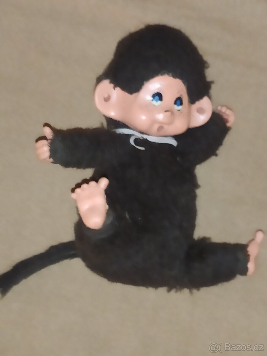 Staré pískací hračky, mončičáci, řetěz na kočárek - 6